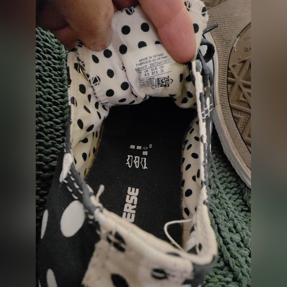 Converse All Star Low Top Polka Dot White Blue, Juniors 5 Or Winter Women's 7 - Picture 9 of 9